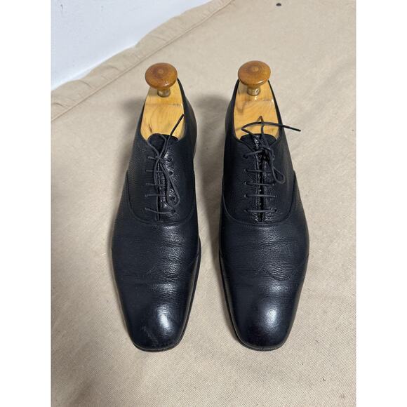 Prada Shoes Mens Size 8 Black Oxford Lace Up Made in Italy Square Toe 2E 1868 - Picture 2 of 15